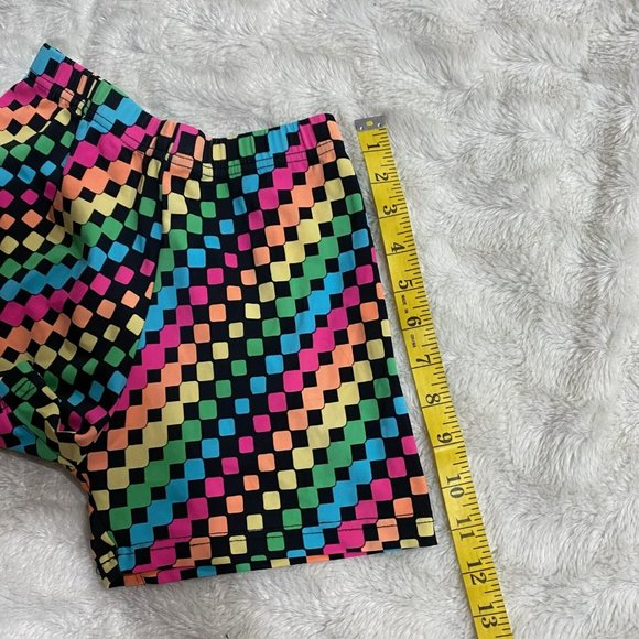 Multicolor Women's Colorblock Nylon Blend Elastic Waist Athletic Shorts Size M - Picture 8 of 8